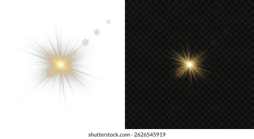 Sunlight glare overlays suit photo and UI edits. Golden light radiates gently in circular formation. Warm light transitions create atmosphere and depth. Soft sun beam effect perfect for nature scenes