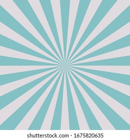 Sunlight glow horizontal background. Blue  and grey color burst background. Vector illustration. Sun beam ray sunburst wallpaper. Candy bright backdrop.  starburst wallpaper. Circus poster or placard