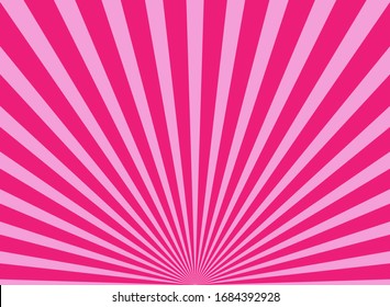 Arrière-plan horizontal clair de soleil. Arrière-plan éclaboussures de couleur rose. Illustration vectorielle. Fond d'écran de rayonnement solaire. Bonbons sur fond clair.  fond d'écran de starburst. Affiche ou affiche de cirque