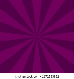 Sunlight glow horizontal background. purple color burst background. Vector illustration. Sun beam ray sunburst wallpaper. Candy bright backdrop.  starburst wallpaper. Circus poster or placard