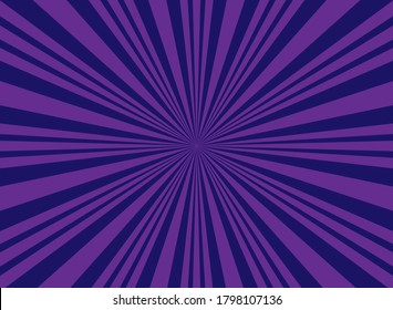 Sunlight glow horizontal background. purple color burst background. Vector illustration. Sun beam ray sunburst wallpaper. Candy bright backdrop.  starburst wallpaper. Circus poster or placard