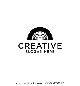 Sunlight and home logo design concept