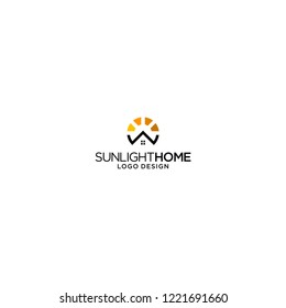 Sunlight home logo design vector icon