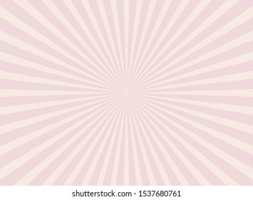 Sunlight horizontal background. Pink color burst background. Vector illustration. Sun beam ray sunburst pattern background. Retro bright backdrop.  starburst wallpaper. Circus poster