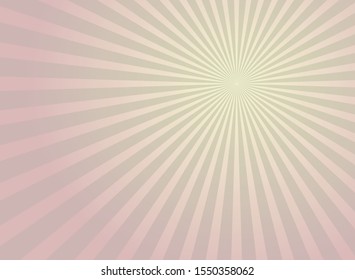 Sunlight horizontal background. Pink and yellow color burst background. Vector illustration. Sun beam ray sunburst pattern background. Retro bright backdrop.  starburst wallpaper. Circus poster
