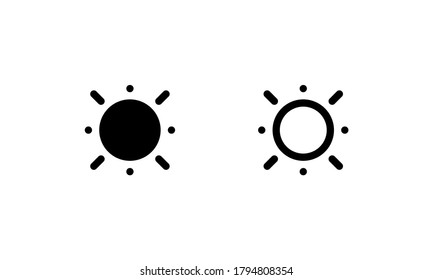 Sonnenlicht-Symbol. Umriss- und Glyphostil