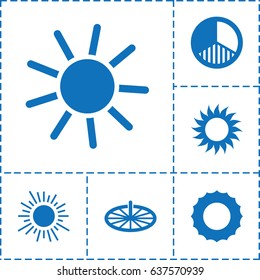 Sunlight icon. set of 6 sunlight filled icons such as sun, brightness