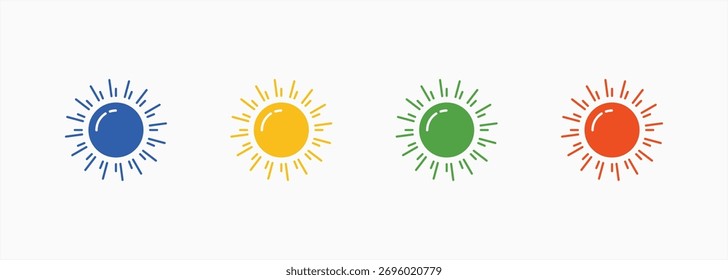 Sunlight Icon Set Color Multiple Style Collection