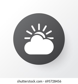 Sunlight Icon Symbol. Premium Quality Isolated Sun-Cloud Element In Trendy Style.