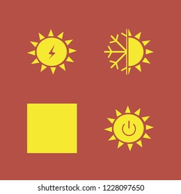 sunlight icon. sunlight vector icons set sun, solar power, snowflake sun and solar energy