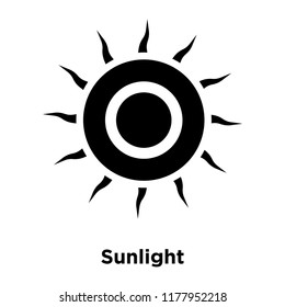 Sunlight icon vector isolated on white background, logo concept of Sunlight sign on transparent background, filled black symbol