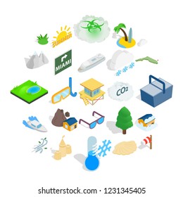 Sunlight icons set. Isometric set of 25 sunlight vector icons for web isolated on white background