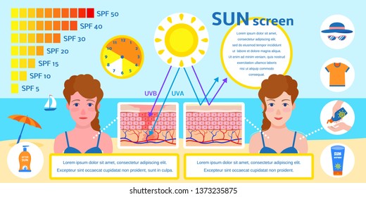 Sunlight infographic. Flat illustration of sunlight infographic vector for web design