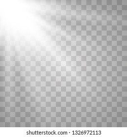 Sunlight lens flare light effect. Bright beautiful star. Vector illustration EPS10