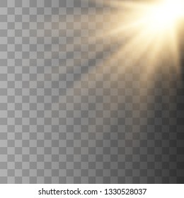 Sunlight lens flare light effect. Bright beautiful star. Vector illustration EPS10