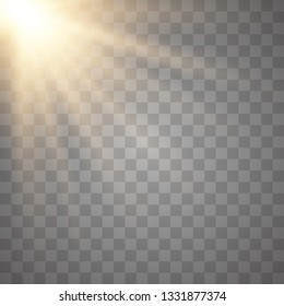 Sunlight lens flare light effect. Bright beautiful star. Vector illustration EPS10