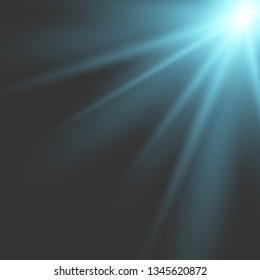 Sunlight lens flare light effect. Sun rays with beams isolated on transparent background. Vector illustration EPS10.