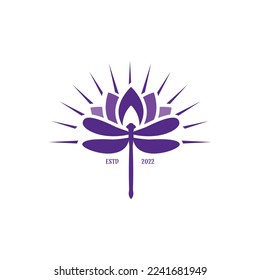 Sunlight lotus dragonfly logo vector, suitable for any business especially related to logos.