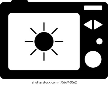 Sunlight mode icon on camera screen. Glyph icon or symbol.