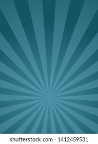 Sunlight narrow vertical abstract background. blue color burst background. Vector illustration. Sun beam ray sunburst pattern background. Retro bright backdrop.