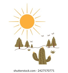 Luz del sol recurso natural. Ilustración vectorial en estilo plano con tema de recursos naturales. Ilustración vectorial editable.