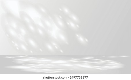Sunlight on a gray wal, sunbeams in a room