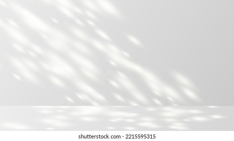 Sunlight on a gray wall, sunbeams in a room, sunny day scene for product presentation. Minimalist interior. Vector illustration. - Shutterstock ID 2215595315
