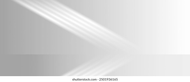 Sunlight on a gray wall, sunbeams in the room, sunny day scene for presentation, png. Sunbeams on a transparent background.	