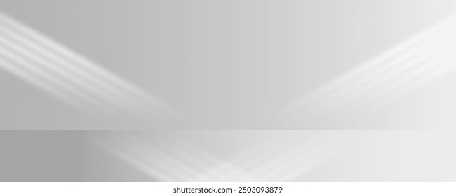 Sunlight on a gray wall, sunbeams in the room, sunny day scene for presentation, png. Sunbeams on a transparent background.	