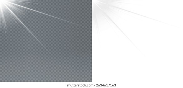Sunlight on a gray wall, sunbeams, ray. Sunny day background for product presentation. Vector illustration.