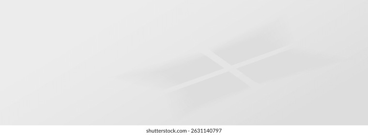 Sonnenlicht auf heller Wand, sanfter Schatten von Fenstern auf grauer Wand. Minimaler hellgrauer Hintergrund für Produktpräsentation, Vektorgrafiken. Sonniger Tageslichthintergrund.