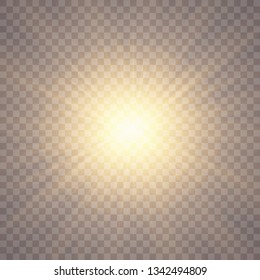 Sunlight on a transparent background. Glow light effects.Star flashed sequins. Sun glare on transparent background. the lens sparkles.Vector transparent sunlight special lens flare light effect.Vector
