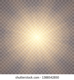 Sunlight on a transparent background. Glow light effects.Star flashed sequins. Sun glare on transparent background. the lens sparkles.Vector transparent sunlight special lens flare light effect.Vector