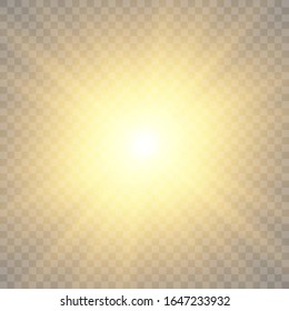Sunlight on a transparent background. Glow light effects.Star flashed sequins. Sun glare on transparent background. the lens sparkles.Vector transparent sunlight special lens flare light effect.Vector