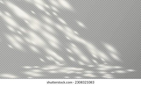 Sunlight on a wall overlay, sunbeams in a room light effect, sunny day effect for product presentation isolated on a gray background. Minimalist interior. Vector illustration. - Shutterstock ID 2308321083