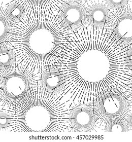 Sunlight outline vector illustration in black and white.
