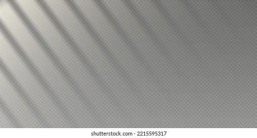Sunlight overlay effect, sunbeams on a wall, sunny day concept isolated on a dark background. Vector illustration.