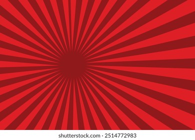 Sunlight ray that spread out from center on red causing of power , fighting and motivation , concept, background