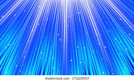 Sunlight rays background with light effects. Blue backdrop with light of radiance. Vector illustration