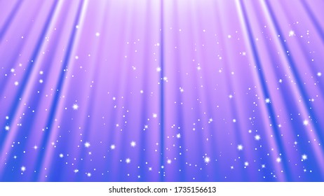 Sunlight rays background with light effects. Blue backdrop with light of radiance. Vector illustration