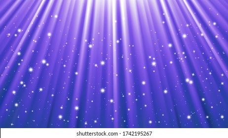 Sunlight rays background with light effects. Blue backdrop with light of radiance. Vector illustration