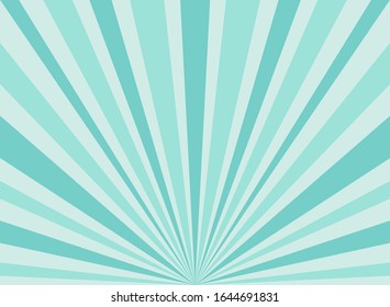 Sunlight rays background.  powder blue color burst background. Vector sky illustration. Sun beam ray sunburst wallpaper. Retro bright backdrop. Vintage poster or placard