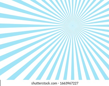 Sunlight rays background.  powder blue color burst background. Vector sky illustration. Sun beam ray sunburst wallpaper. Retro bright backdrop. Vintage poster or placard