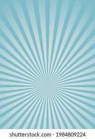 Sunlight rays background.  powder blue color burst background. Vector sky illustration. Sun beam ray sunburst wallpaper. Retro bright backdrop. Vintage poster or placard