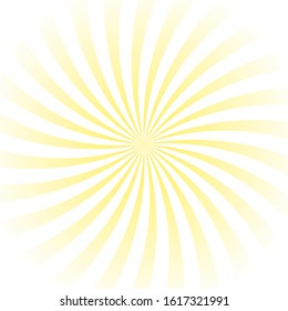 Sunlight rays background. Powder yellow and white color burst background. Vector illustration. Sun beam ray sunburst wallpaper. Retro poster. Vintage circus placard