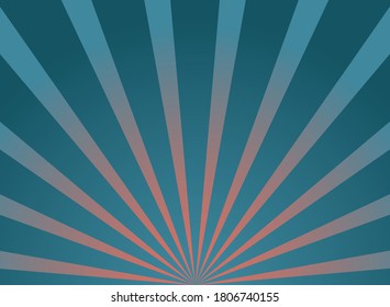 Sunlight rays horizontal background. Blue and red color burst background. Vector illustration. Cristmas winter ray sunburst wallpaper. Retro bright backdrop. starburst poster or placard