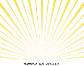 Sunlight rays horizontal background. Yellow and white color burst background. Vector illustration. Sun beam ray sunburst wallpaper. Retro bright backdrop. starburst circus  poster or placard