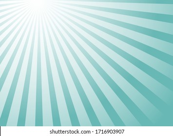 Sunlight rays shine background.  powder blue  color burst background. Vector sky illustration. Sun beam ray sunburst wallpaper. Retro bright backdrop. Vintage poster or placard