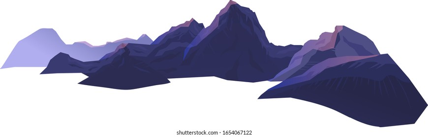 sunlight reflection on mountains vector design