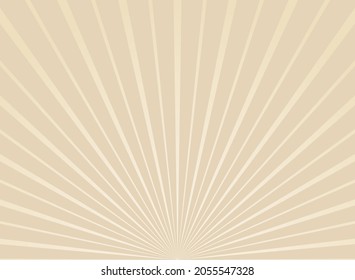 Sunlight retro background. Pale  beige color burst background. Fantasy Vector illustration. Magic Sun beam ray pattern background. Old paper starburst. Circus  poster or placard